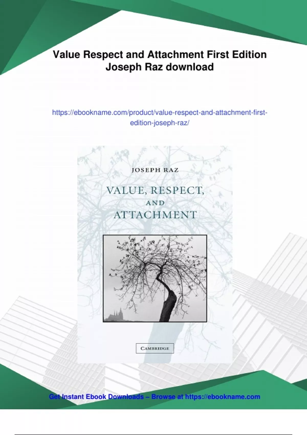 Joseph Raz Quote Summary Value Respect and Attachment First Edition Joseph Raz - Instant ...