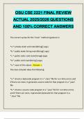 OSU CSE 2221 FINAL REVIEW ACTUAL 2025&sol;2026 QUESTIONS AND 100&percnt; CORRECT ANSWERS
