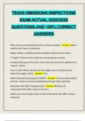 TEXAS EMISSIONS INSPECTIONS EXAM ACTUAL 2025&sol;2026 QUESTIONS AND 100&percnt; CORRECT ANSWERS