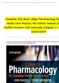 Test Bank For Lilleys Pharmacology for Canadian Health Care Practice 5th Edition Sealock &vert; All Chapters 1-58&vert; Complete Guide With Solutions&vert; Revised Edition