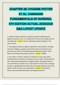 CHAPTER 38&colon; HYGIENE POTTER ET AL&colon; CANADIAN FUNDAMENTALS OF NURSING&comma; 6TH EDITION ACTUAL 2025&sol;2026 Q&A LATEST UPDATE
