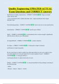 Quality Engineering UPDATED ACTUAL   Exam Questions and CORRECT Answers 