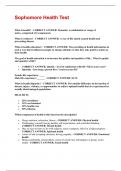 Sophomore Health Test Questions And Answers Already Graded A&plus;