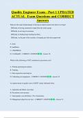 Quality Engineer Exam - Part 1 UPDATED  ACTUAL  Exam Questions and CORRECT  Answers 
