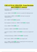 CQE ACTUAL UPDATED   Exam Questions  and CORRECT Answers