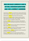 NSG 250 QUIZ 6 &lpar;WEEKS 8 AND 9&rpar; ACTUAL 2025&sol;2026 QUESTIONS AND 100&percnt; CORRECT ANSWERS