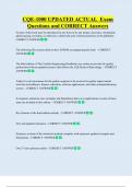 CQE    Bundled Exam Questions WITH  CORRECT Answers