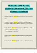 WGU C182 EXAM ACTUAL 2025&sol;2026 QUESTIONS AND 100&percnt; CORRECT ANSWERS