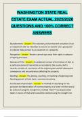 WASHINGTON STATE REAL ESTATE EXAM ACTUAL 2025&sol;2026 QUESTIONS AND 100&percnt; CORRECT ANSWERS