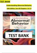 Test Bank for Understanding Abnormal Behavior 12th Edition by David Sue