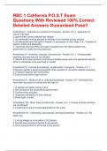 RBC 1 California P&period;O&period;S&period;T Exam Questions With Reviewed 100&percnt; Correct Detailed Answers Guaranteed Pass&excl;&excl;