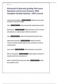 Diamonds & diamond grading final exam  Questions and Correct Answers&comma; With  Complete Verified Solution&period; 100&percnt; Correct  