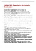 WGU C723 - Quantitative Analysis for Businesses Questions and Answers Best rated A&plus; Guaranteed Success Latest Update