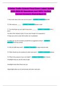 5 Dollar Traffic School Final Exam Latest Update 2025-2026 85 Questions and 100&percnt; Verified Correct Answers Guaranteed A&plus;
