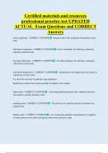 Certified materials and resources  professional practice test UPDATED  ACTUAL  Exam Questions and CORRECT  Answers