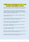 CMRP Practice UPDATED ACTUAL  Exam  Questions and CORRECT Answers 