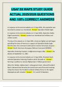 USAF E6 WAPS STUDY GUIDE ACTUAL 2025&sol;2026 QUESTIONS AND 100&percnt; CORRECT ANSWERS