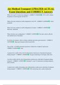 Air Medical Transport UPDATED ACTUAL   Exam Questions and CORRECT Answers