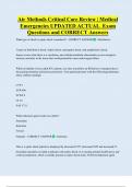 Air Methods Critical Care Review &vert; Medical  Emergencies UPDATED ACTUAL  Exam  Questions and CORRECT Answers 