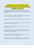 Critical Care Air Medical Operations  UPDATED ACTUAL  Exam Questions and  CORRECT Answers 