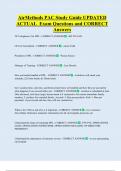 AirMethods PAC Study Guide UPDATED  ACTUAL  Exam Questions and CORRECT  Answers 