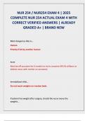 NUR 254 EXAM 1 LATEST WITH ACTUAL QUESTIONS AND CORRECT VERIFIED ANSWERS ALREADY GRADED A&plus;