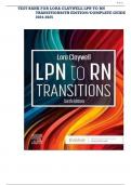 TEST BANK FOR LORA CLAYWELL LPN TO RN TRANSITIONS 6TH EDITION&sol;COMPLETE GUIDE&sol;&sol; LATTEST UPDATE 2025 &vert;&vert; WITH RATIONALES&excl;&excl;
