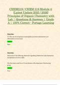 CHEM219 &sol; CHEM 219 Module 4&colon; &lpar;Latest Update 2025 &sol; 2026&rpar; Principles of Organic Chemistry with Lab &vert; Questions & Answers &vert; Grade A &vert; 100&percnt; Correct - Portage Learning