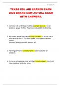 TEXAS CDL AIR BRAKES EXAM  2025 BRAND NEW ACTUAL EXAM  WITH ANSWERS&period;