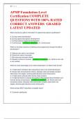 APMP Foundation-Level  Certification COMPLETE  QUESTIONS WITH 100&percnt; RATED  CORRECT ANSWERS  GRADED  LATEST UPDATED
