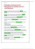 Principles of Financial and  Managerial Accounting Answers  And Questions  