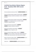 Certified Crop Advisor Western Region  Exam&period;  Questions With 100&percnt; Correct  Answers 