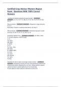 Certified Crop Advisor Western Region  Exam&period;  Questions With 100&percnt; Correct  Answers 