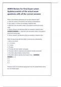 AORN Review for Final Exam Latest  Update&semi;consists of the actual exam  questions with all the correct answers