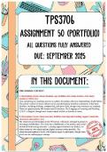 TPS3706 Assignment 50 &lpar;Portfolio&rpar; Memo &vert; Due September 2025
