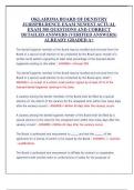 OKLAHOMA BOARD OF DENISTRY JURISPRUDENCE EXAM NEWEST ACTUAL EXAM WITH COMPLETE QUESTIONS AND CORRECT VERIFIED ANSWERS &lpar;DETAILED ANSWERS&rpar; ALREADY GRADED A&plus; 100&percnt; GUARANTEED TO PASS CONCEPTS&excl;&excl;&excl;