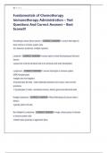 Fundamentals of Chemotherapy  Immunotherapy Administration &ndash; Test  Questions And Correct Answers &ndash; Best  Scored&excl;&excl;