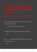 DEFENSIVE DRIVING COURSE FINAL EXAM NEWEST ACTUAL EXAM WITH COMPLETE QUESTIONS AND CORRECT VERIFIED ANSWERS &lpar;DETAILED ANSWERS&rpar; ALREADY GRADED A&plus; 100&percnt; GUARANTEED TO PASS CONCEPTS&excl;&excl;&excl;