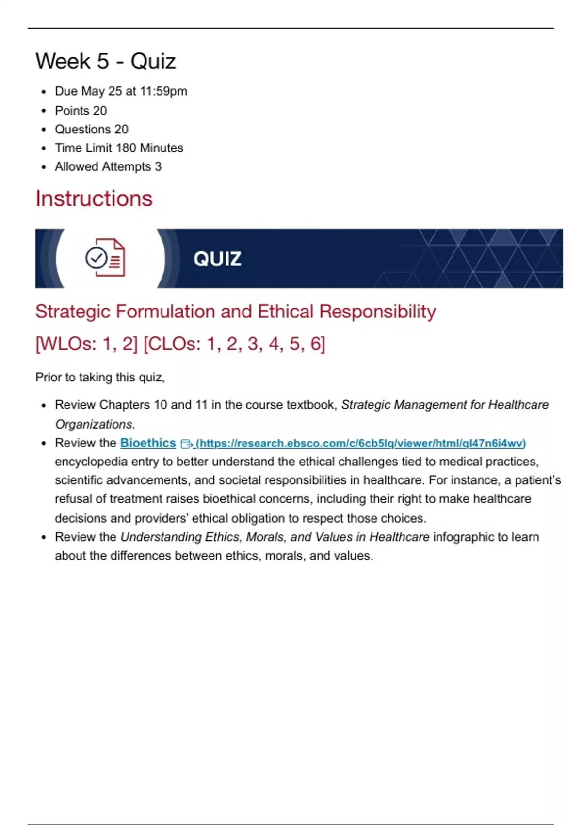 HCA 421- Health Care Planning & Evaluation | HCA421 week 5 Quiz | Score ...