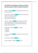 AC-HPAT Prep &lpar;Biology&comma; Chemistry&comma; Physics&comma;  Math&rpar; Questions With Complete Solutions&period; 