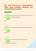 ASL 101 Everyday Signs &sol; Expert Verified Actual Questions & Answers for Guaranteed Pass &vert; Newest Update&comma; 2025-2026&period;
