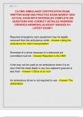 CA DMV AMBULANCE CERTIFICATION EXAM&comma;  WRITTEN EXAM AND PRACTICE EXAM NEWEST 2025  ACTUAL EXAM WITH RATIONALES COMPLETE 200  QUESTIONS AND CORRECT DETAILED ANSWERS  &lpar;VERIFIED ANSWERS&rpar; &vert;ALREADY GRADED A&plus;&sol;  LATEST EXAM&excl;&excl;&excl;