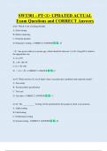 SWT301 - PT<1> UPDATED ACTUAL  Exam Questions and CORRECT Answers