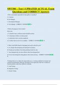 SWT301 - Test 1 UPDATED ACTUAL Exam  Questions and CORRECT Answers