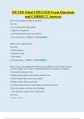 SWT301  Bundled Exam Questions WITH  CORRECT Answers