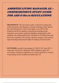 ASSISTED LIVING MANAGER AZ &ndash; COMPREHENSIVE STUDY GUIDE FOR ARS & R9-10 REGULATIONS