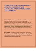 ASSISTED LIVING FACILITY MANAGER TEST &ndash; FULL PRACTICE EXAM AND REVIEW FOR ARIZONA ALF CERTIFICATION
