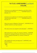 NJ TAX ASSESSORS EXAM QUESTIONS  AND ANSWERS 2025
