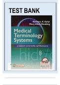 Test Bank For- Medical Terminology Systems&colon; A Body Systems Approach Eighth Edition by Barbara A&period; Gylys&comma; Mary Ellen Wedding &lpar;Updated 2024&rpar; &vert; &lpar;All Chapters 1-16&rpar; &vert;&vert; Complete Guide A&plus;