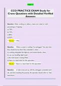 CCO PRACTICE EXAM Study for  Crane Questions with Detailed Verified  Answers